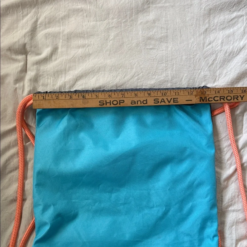 adidas Heather Gray & Teal Drawstring Gym Sack with Coral Accents - Picture 5 of 5